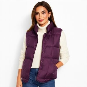 Land’s End Goose Down Puffer Vest Burgundy